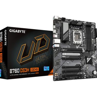 GIGABYTE Mainboard "B760 DS3H GEN5 Mainboard – Unterstützt Intel Core Prozessoren der 14.", schwarz, B:27,4cm H:8,7cm T:33,8cm, Mainboards