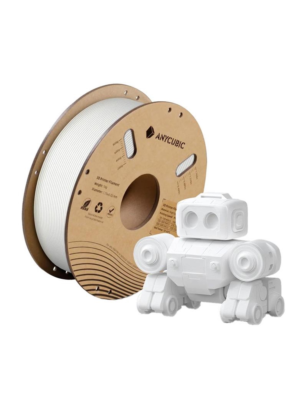 ANYCUBIC High Speed PLA Filament 1 kg - White, 1kg