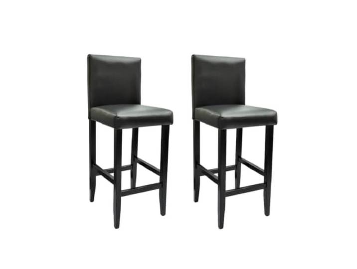Kaorsrow Barhocker 2er Set Tresenhocker mit Lehne 75 cm Schwarz Ergonomische Barstühle für Küche und Esszimmer mit dicker Polsterung und pflegeleichtem Bezug für langes Verweilen.