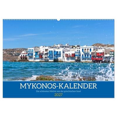 Griechenland - Mykonos Kalender (Wandkalender 2027 DIN A2 quer), CALVENDO Monatskalender