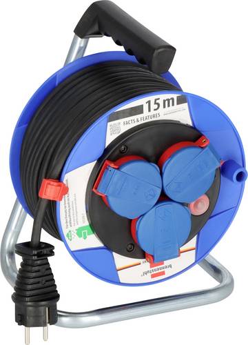 Brennenstuhl 1072210 Kabeltrommel 15m Schwarz Schutzkontakt-Stecker