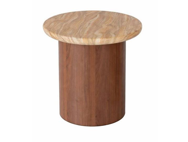 JVmoebel Beistelltisch Beistelltisch Moderner Stil Braun Holzbeine Holzplatte Runder Tisch, Made in Europa