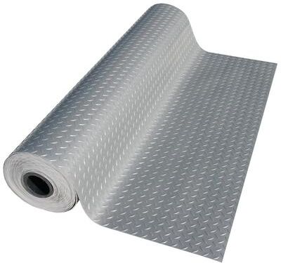Rubber Cal Rubber-Cal Diamond-Plate Metallic PVC Flooring - 2.5 mm x 4 ft.