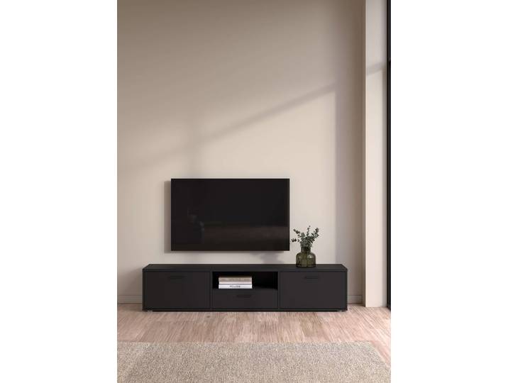 TV-Board HOME AFFAIRE Media TV-Möbel, TV Schrank, Mediaboard, Lowboard , schwarz (matt schwarz), B:177,2cm H:38,4cm T:39,8cm, Sideboards, TV-Board, TV-Kommode, wahlweise Breite 147 oder 177 cm