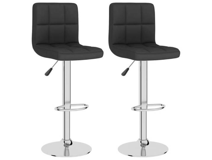 HOME-MARKET - Lot de 2 Chaises de Bar - Tabourets Hauts - Noir Tissu FR5489