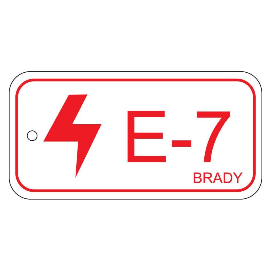 Brady B-7527, Polypropylen Schild, Energy Source Tag - Electrical/Elektrik, 75 x 38mm, Rot auf Wei (ENERGY TAG-E-7-75X38MM-PP/25)