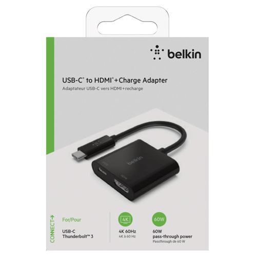 Belkin USB-C auf HDMI-Adapter 60W PD, schwarz AVC002btBK