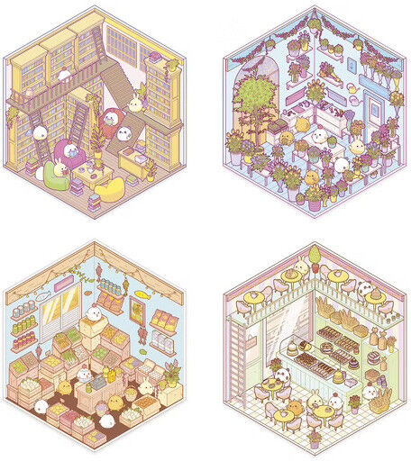 Cosy Stickers : Little Shops - Janod