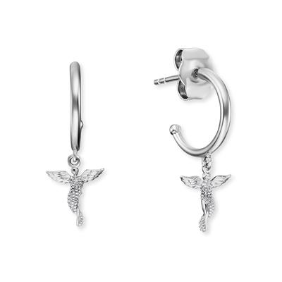 Paar Creolen ENGELSRUFER "Engel", silber (silberfarben), Ohrringe, Damen, 12mm, Silber 925 (Sterlingsilber), Ohrstecker Ohrring Ohrhänger Creolen Ohrschmuck, Made in Germany