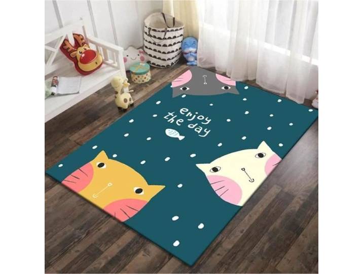 Tapis de jeu enfant - Bande Dessinée Fusée - Rectangulaire - Multicolore