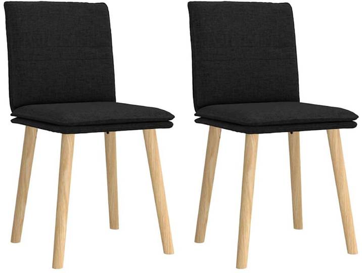 vidaXL - Eetkamerstoelen - 2 - st - stof - zwart