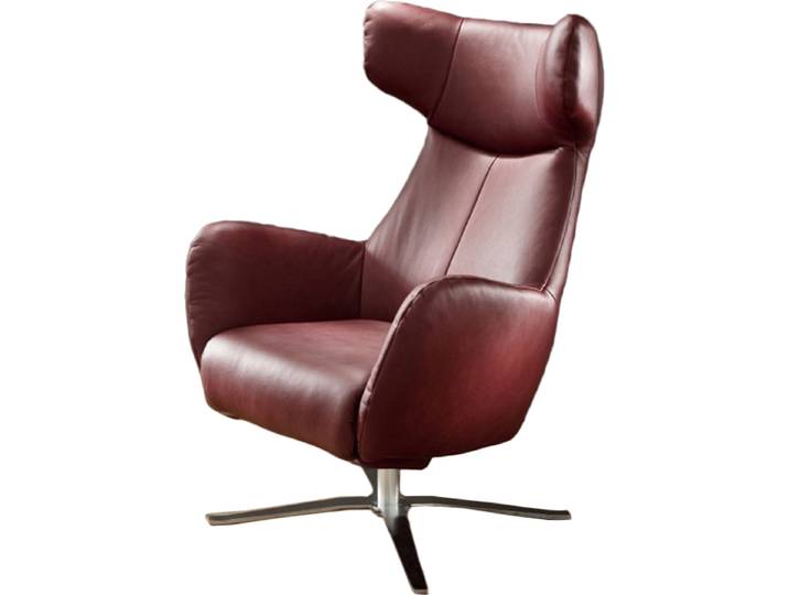 KAWOLA RANDY Drehsessel Leder rot