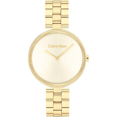 Quarzuhr CALVIN KLEIN "TIMELESS", gold (goldfarben), Armbanduhren, Damen, Quarzuhr, Armbanduhr, Damenuhr, Mineralglas, Edelstahlarmband