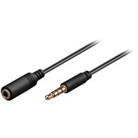 Kopfhörer- und Audio Verlängerungskabel AUX > 3,5mm 4 Pin slim schwarz, 1,5 Meter