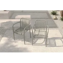 VILLANA Pico Soft Stapelsessel 2er-Set, grau, Kunststoff, 54 x 58,5 x 80,5 cm, stapelbar, UV-beständig