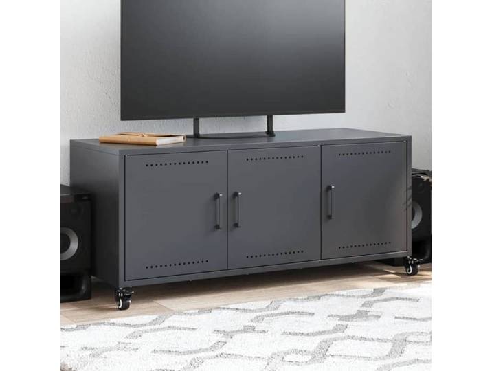 Meuble TV Armoire de Télévision avec Portes Support Télé avec Rangement Salon Salle de Séjour Anthracite 846646
