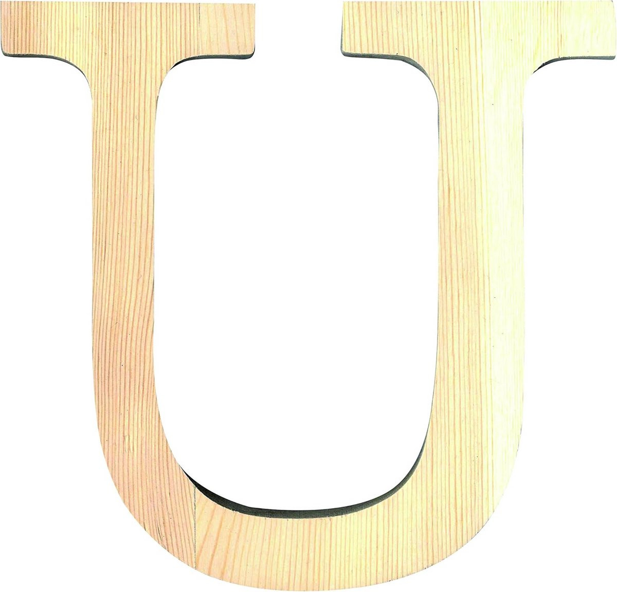 Houten Letter U in Hoofdletters - Beige - 11,5 cm