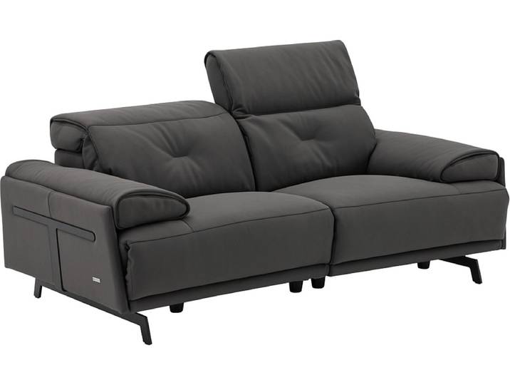 2er Sofa CAMPO DE FIORI SIENA Echtleder dunkelgrau