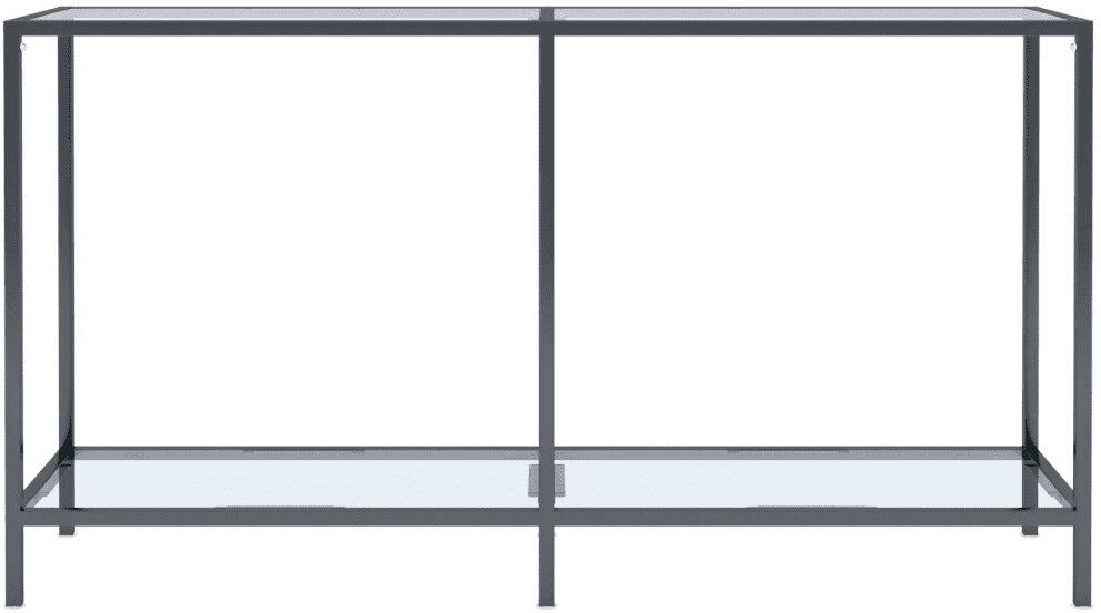 Ebern Designs Hannmeike Glass Top Console Table Transparent 75.5 x 140 x 35 cm