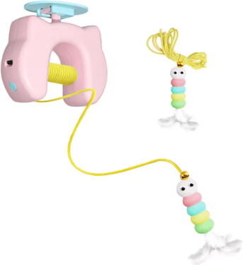 Inspire Picks Rechargeable Interactive Flying Bird Cat Toy For Hunting And Stress Relief pink