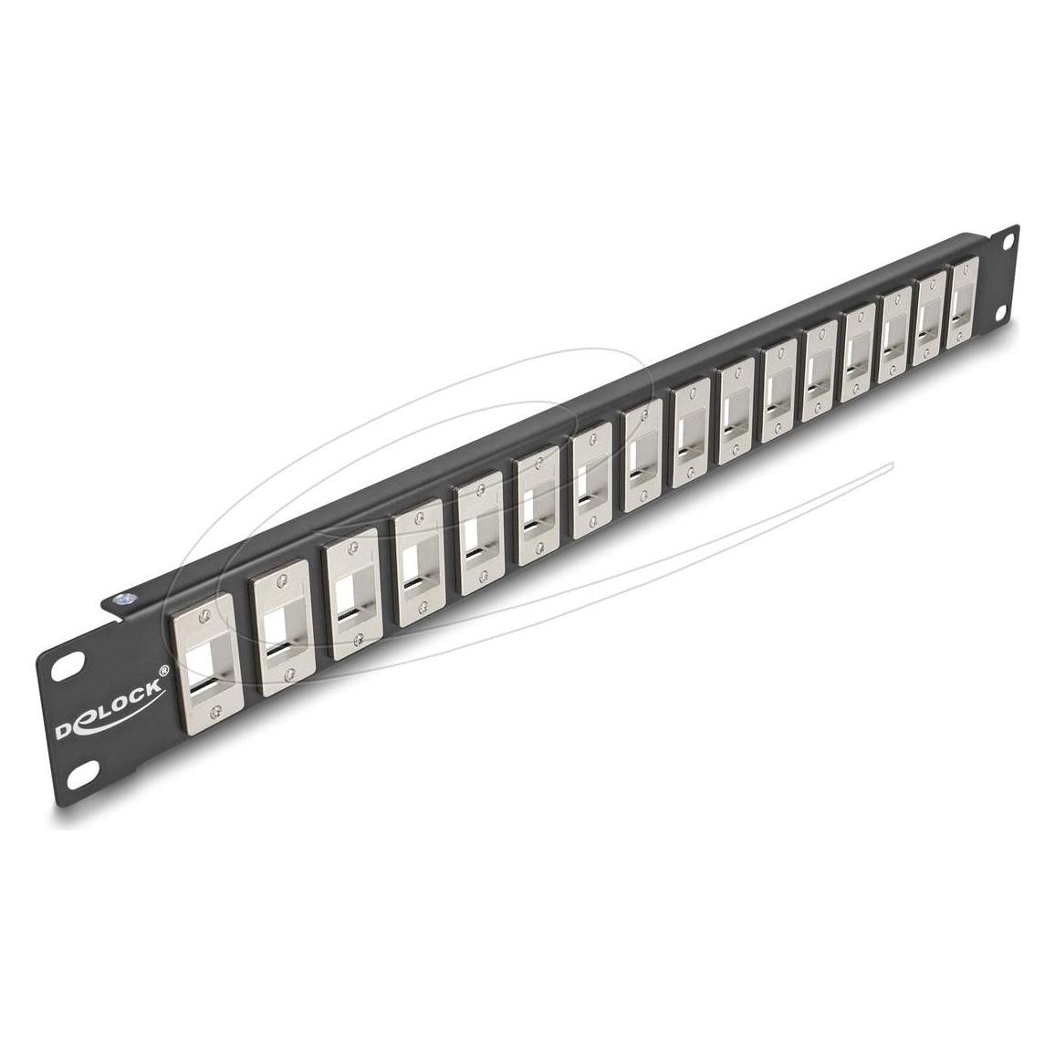 Delock 19? Keystone Patchpanel 16 Port 1 HE schwarz (66758)