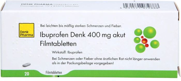 Denk Pharma GmbH & Co. KG IBUPROFEN Denk 400 mg akut Filmtabletten 20 St.