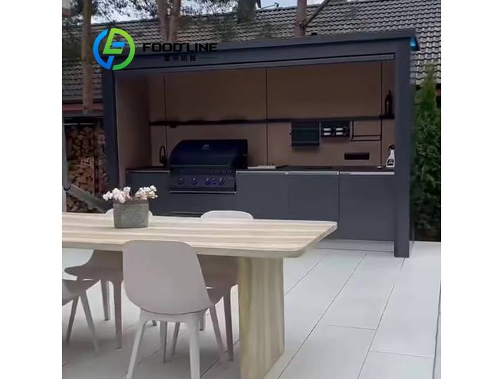 Nouveautés : Barbecue d'extérieur personnalisé en acier inoxydable étanche avec abri de rangement pour jardin, cour, terrasse et fêtes