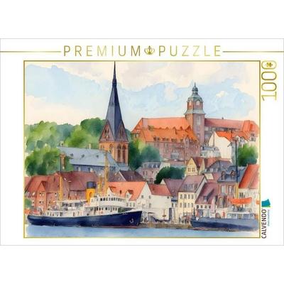CALVENDO Puzzle Blick auf Flensburg | 1000 Teile Lege-Größe 64x48cm Foto-Puzzle für glückliche Stunden