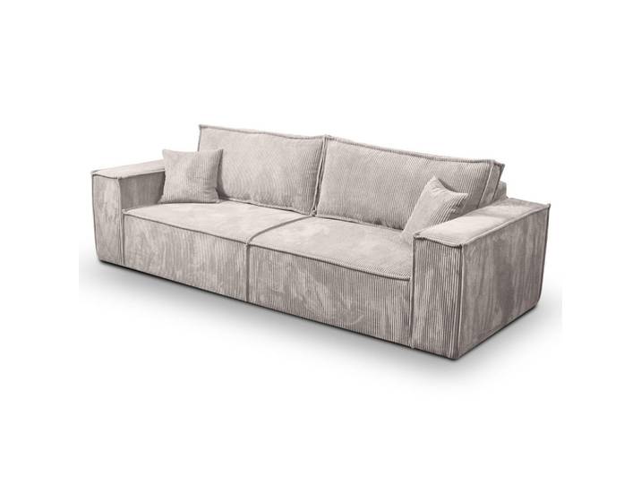 Furnisell Schlafsofa mit Bettkasten Cremig, Creme, seitenverkehrt montierbar, 255x85x105 cm, Babymöbel & Kindermöbel, Kinderzimmer & Jugendzimmer, Schlafsofas