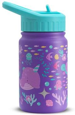 JoyJolt Stainless Steel Kids Water Bottle with Straw Lid - 12 oz