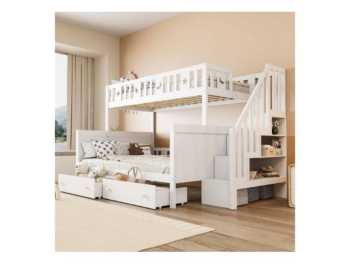 LuxusKollektion Etagenbett Etagenbett 90x200/140x200 mit Treppe (1-St)