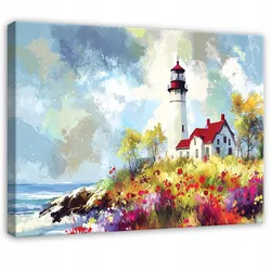 LEINWANDBILD Leuchtturm Meer Braun 60x40 cm