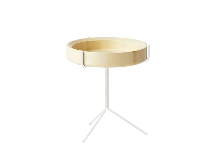 Swedese Table Drum laqué naturel-h.46cm-structure blanche