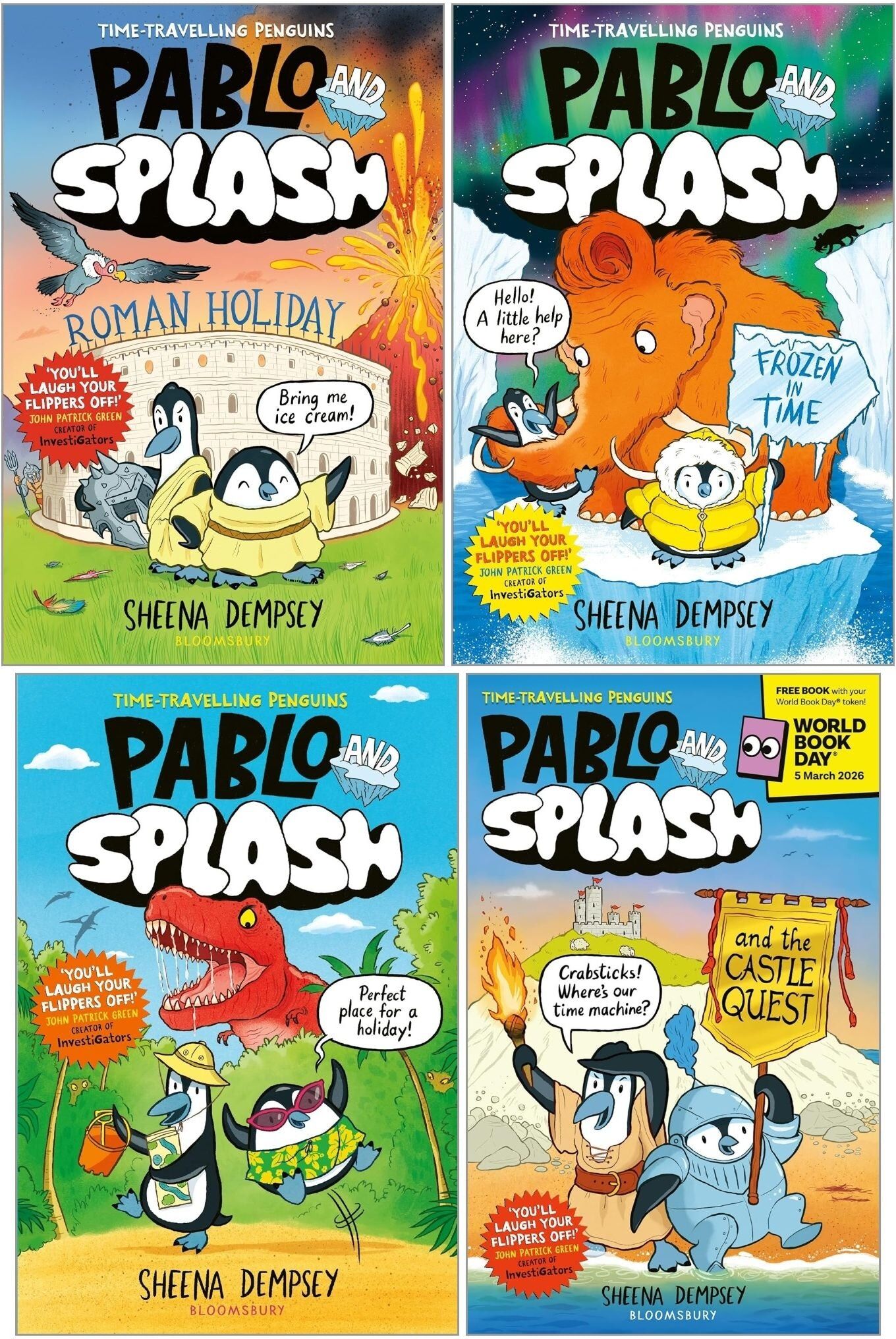 Bloomsbury UK Ltd Pablo and Splash Graphic Novel Series by Sheena Dempsey 4 Books Collection Set (Pablo and Splash, Frozen in Time, Roman Holiday, Castle Quest: World B