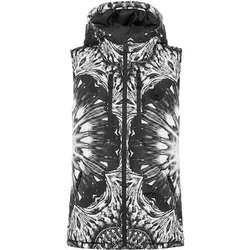 PLEIN SPORT Kurze Weste OPTICAL FLOWER, Größe M in Schwarz 02