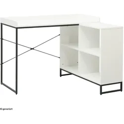 HTI-Living, Schreibtisch, Eckschreibtisch mit Regal Cedrik Weiss-Schwarz (110 x 88 x 81 cm)