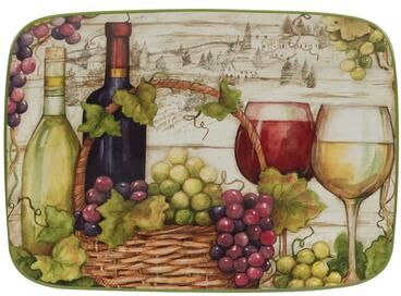 "Certified International Meadow Brook Rectangular Platter 14"" x 10"" - 14"" x 10"""