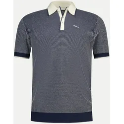 Poloshirt Gestrickt Blau XXL