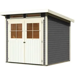 Karibu Eco Gartenhaus Gerätehaus Grebenau / Glücksburg 3 - 19mm-213 x 217cm- terragrau