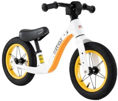 Costway 12-Inch Balance Bike with Adjustable Seat and Rotatable Handlebar for Over 36 Months Old-White