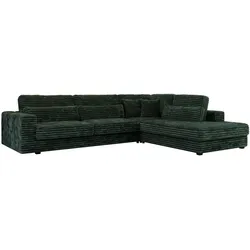 ECKSOFA Savona Grün breiter Cord - rechts