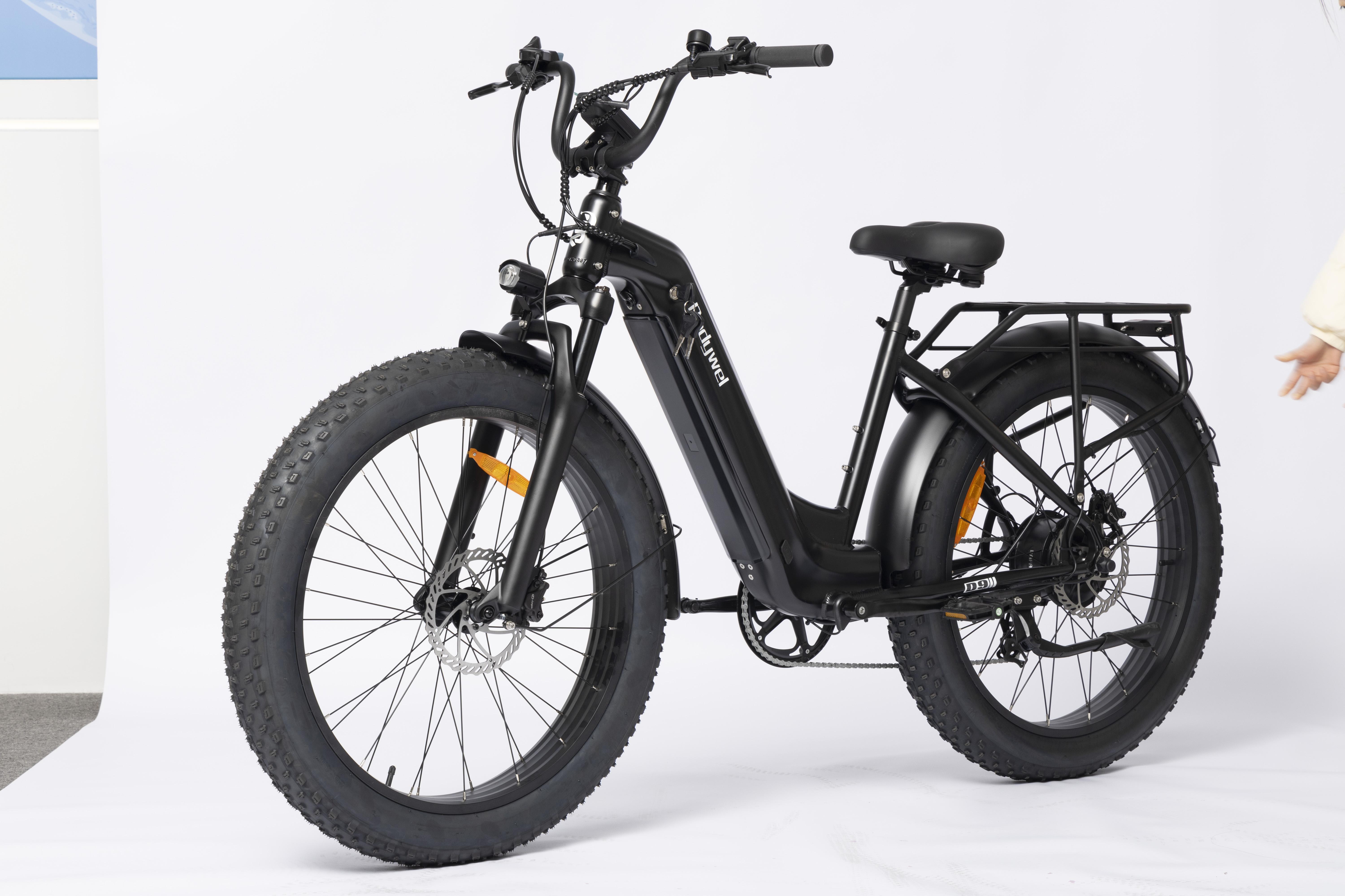 D9 Damen-E-Fatbike für Erwachsene, 25 km/h, 48V 15Ah, abnehmbarer Akku, gefederte Gabel, hydraulische Scheibenbremsen, max. 150 kg Zuladung