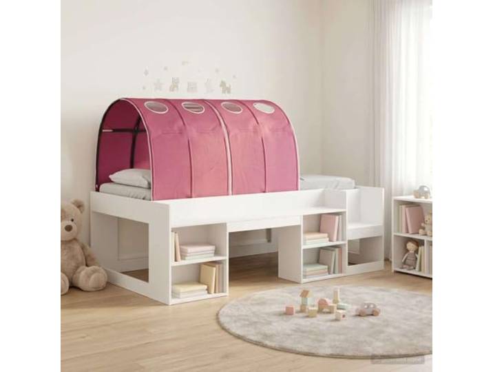 RJPLMFV Bett mit 3 Teilen, weiß, rot, Holz Rahmen mit festen Latten, Regale, modernes Design, einfache Montage
