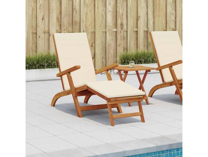 Chaise longue inclinable et pliable 2 pcs Crème blanc 3415402