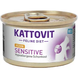KATTOVIT Sensitive 85 Gramm Katzenspezialfutter Sparpaket 24 x 85 Gramm Huhn