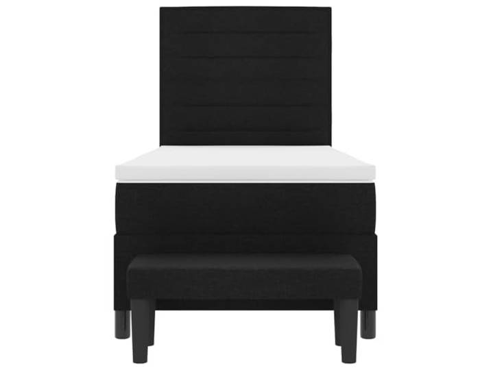 PUGYNBK Boxspringbett, Schwarz, 80 x 200 cm, Stoff Verstellbares Kopfteil, mittlere Festigkeit, Holz, atmungsaktiv