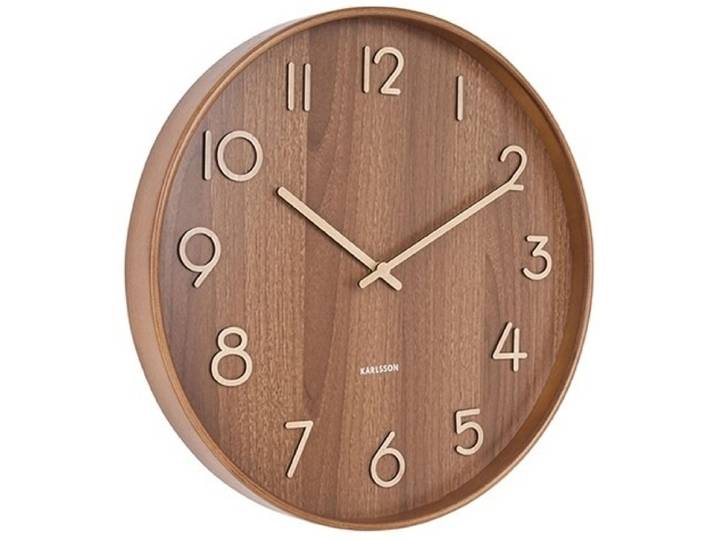 Wandklok Pure Large donkerbruin Ø 60 cm