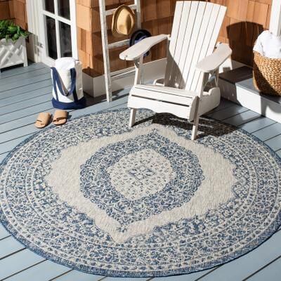 SAFAVIEH Courtyard Hedy Medallion Indoor/ Outdoor Waterproof Patio Backyard Rug