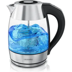 Arendo Wasserkocher, Wasserkocher, Schwarz, Silber