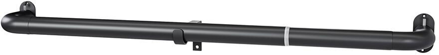 17 Stories 25-28mm Extendable Room Darkening Eyelet Pole Black 6cm H x 300cm W x 12.5cm D